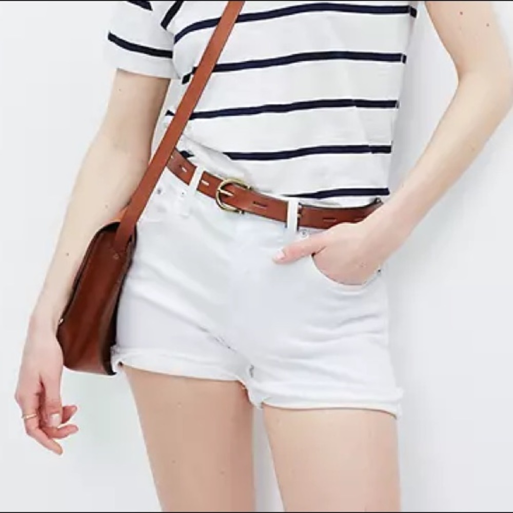 MADEWELL High-Rise Denim Shorts in Pure White NWT